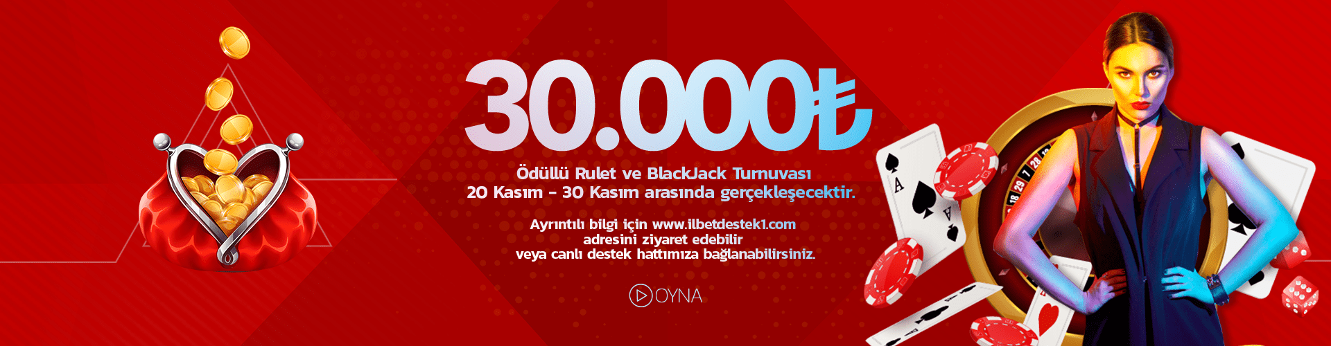 blaruPCsli - İLBET Kasım Ayı 30.000 TL Ödüllü Rulet ve BlackJack Turnuvası